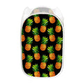 Black Pineapple Pattern Print Mesh Laundry Hamper