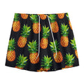Black Pineapple Pattern Print Mesh Shorts
