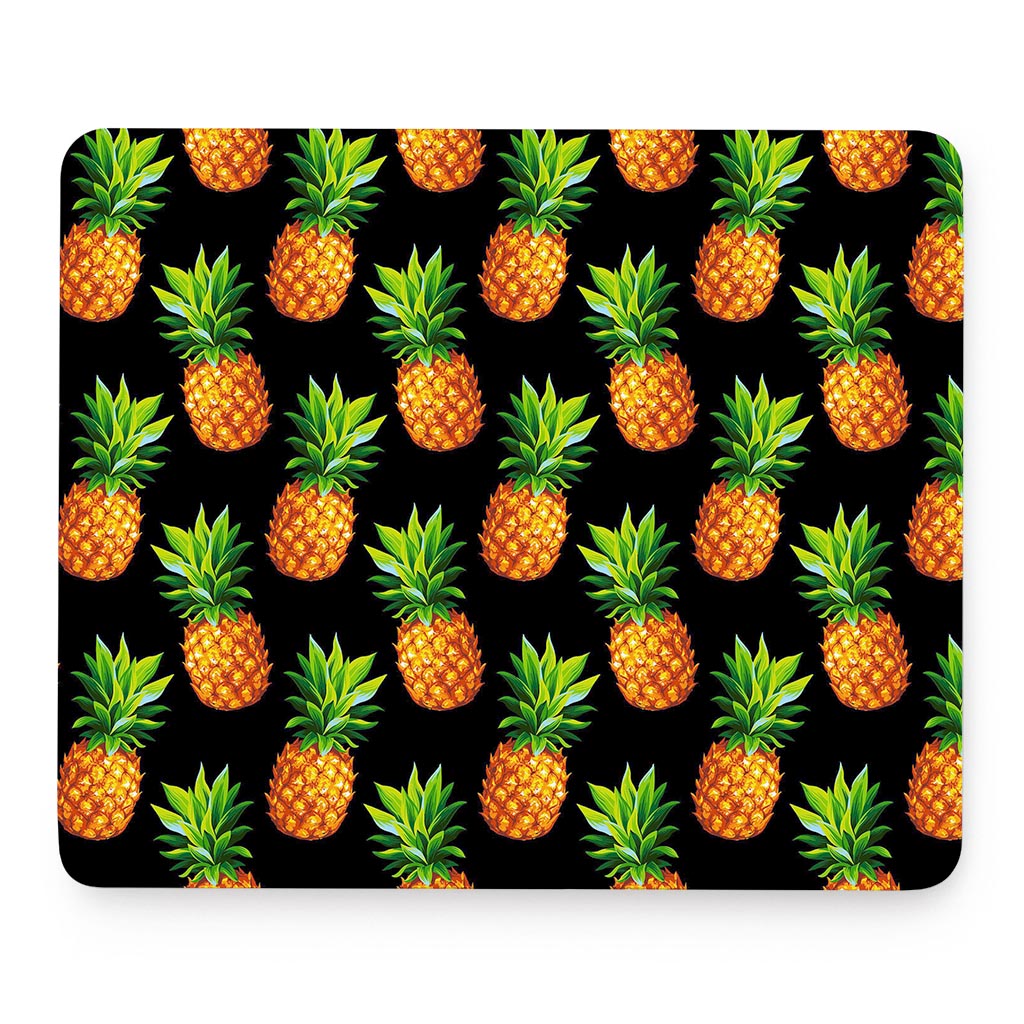 Black Pineapple Pattern Print Mouse Pad