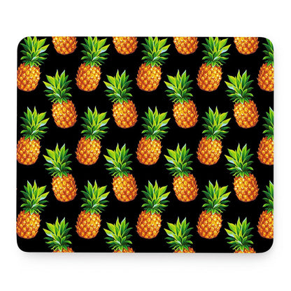Black Pineapple Pattern Print Mouse Pad