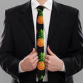 Black Pineapple Pattern Print Necktie