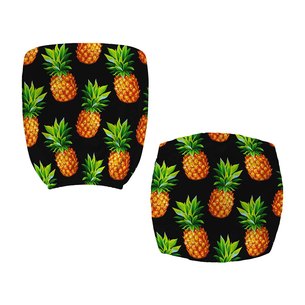 Black Pineapple Pattern Print Office Chair Cover