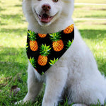 Black Pineapple Pattern Print Over The Collar Dog Bandana