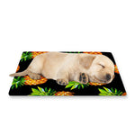 Black Pineapple Pattern Print Pet Cooling Mat Cover