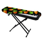 Black Pineapple Pattern Print Piano Keyboard Cover