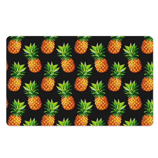 Black Pineapple Pattern Print Polyester Doormat