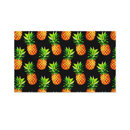 Black Pineapple Pattern Print Polyester Flag