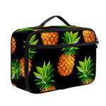 Black Pineapple Pattern Print Portable Lunch Bag