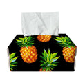 Black Pineapple Pattern Print Rectangle Tissue Box Cover
