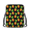 Black Pineapple Pattern Print Rectangular Crossbody Bag