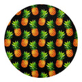 Black Pineapple Pattern Print Round Blanket