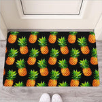 Black Pineapple Pattern Print Rubber Doormat