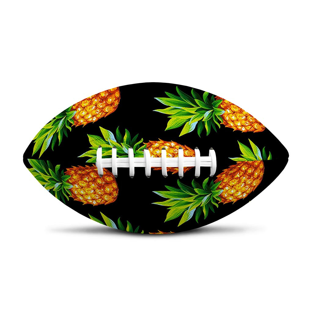 Black Pineapple Pattern Print Rugby Ball