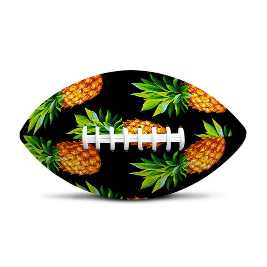 Black Pineapple Pattern Print Rugby Ball