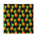 Black Pineapple Pattern Print Silk Bandana