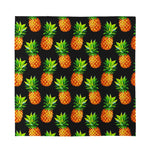 Black Pineapple Pattern Print Silk Bandana