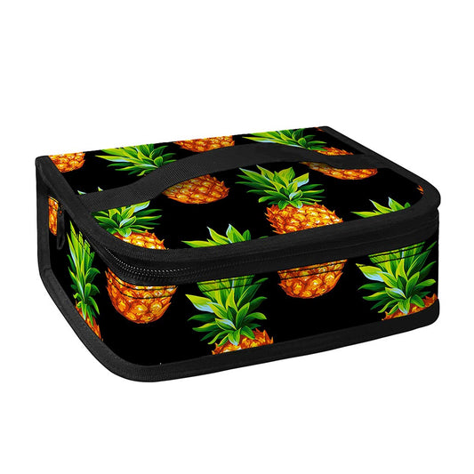 Black Pineapple Pattern Print Small Lunch Bag