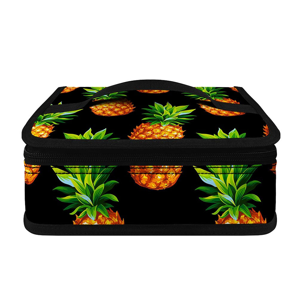 Black Pineapple Pattern Print Small Lunch Bag