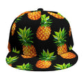 Black Pineapple Pattern Print Snapback Cap
