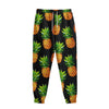 Black Pineapple Pattern Print Sweatpants