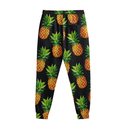 Black Pineapple Pattern Print Sweatpants