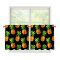 Black Pineapple Pattern Print Tier Curtains
