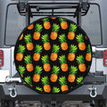 Black Pineapple Pattern Print Tire Cover