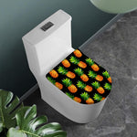 Black Pineapple Pattern Print Toilet Lid Cover