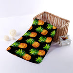 Black Pineapple Pattern Print Towel