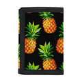 Black Pineapple Pattern Print Trifold Wallet
