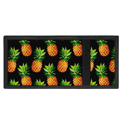 Black Pineapple Pattern Print Trifold Wallet