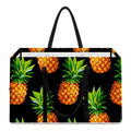 Black Pineapple Pattern Print Utility Tote Bag
