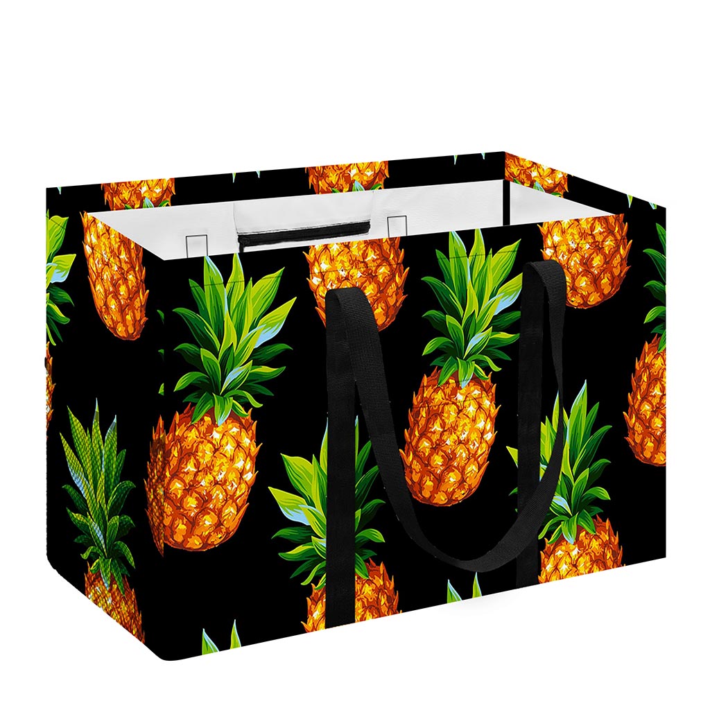 Black Pineapple Pattern Print Utility Tote Bag