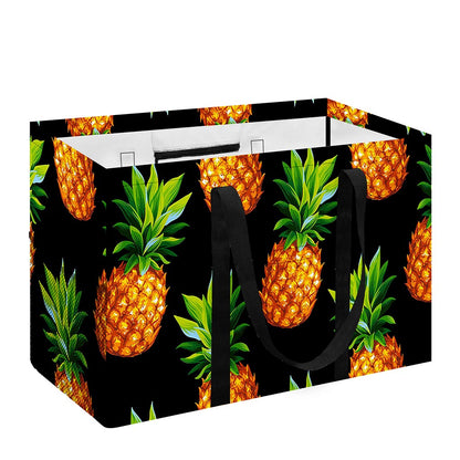 Black Pineapple Pattern Print Utility Tote Bag