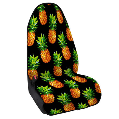Black Pineapple Pattern Print Waterproof Car Seat Cover
