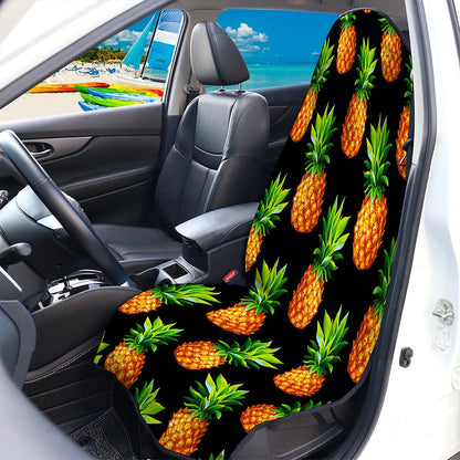 Black Pineapple Pattern Print Waterproof Car Seat Cover