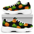 Black Pineapple Pattern Print White Chunky Shoes