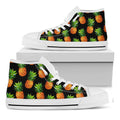 Black Pineapple Pattern Print White High Top Sneakers