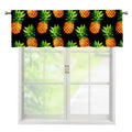 Black Pineapple Pattern Print Window Valance
