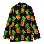 Black Pineapple Pattern Print Women's Blazer