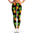 Black Pineapple Pattern Print Women's Leggings