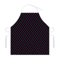 Black Pink And Blue Argyle Pattern Print Adjustable Apron