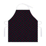 Black Pink And Blue Argyle Pattern Print Adjustable Apron