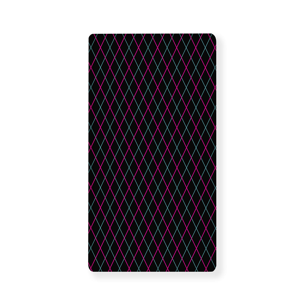 Black Pink And Blue Argyle Pattern Print Baby Crib Sheet