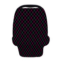 Black Pink And Blue Argyle Pattern Print Baby Seat Cover