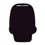 Black Pink And Blue Argyle Pattern Print Baby Seat Cover