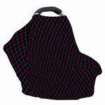 Black Pink And Blue Argyle Pattern Print Baby Seat Cover