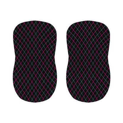 Black Pink And Blue Argyle Pattern Print Bar Stool Covers