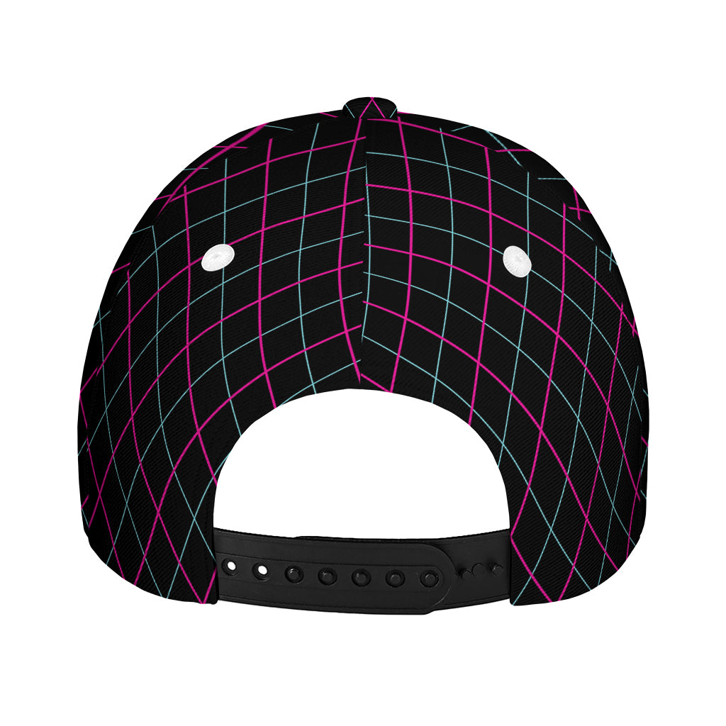Black Pink And Blue Argyle Pattern Print Baseball Cap