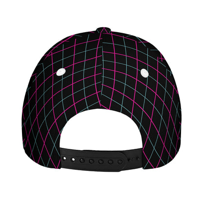 Black Pink And Blue Argyle Pattern Print Baseball Cap